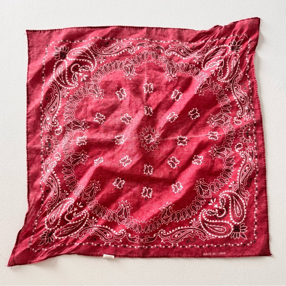 Red Paisley Bandana Scarf